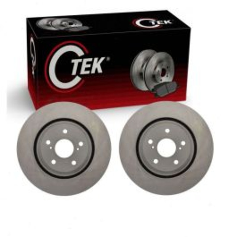 2 pc Centric CTEK Front Disc Brake Rotors for 2010-2015 Lexus RX350