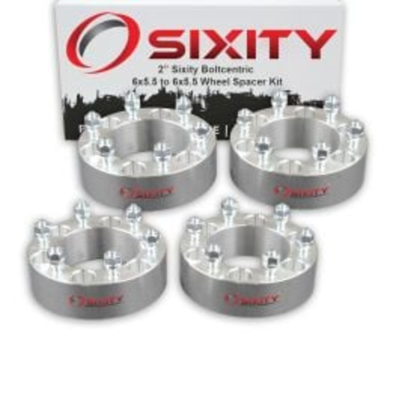 Sixity 4 pc 2" Inch Thick 6x5.5 Wheel Spacers M12x1.5mm 1.25in Studs Lugs