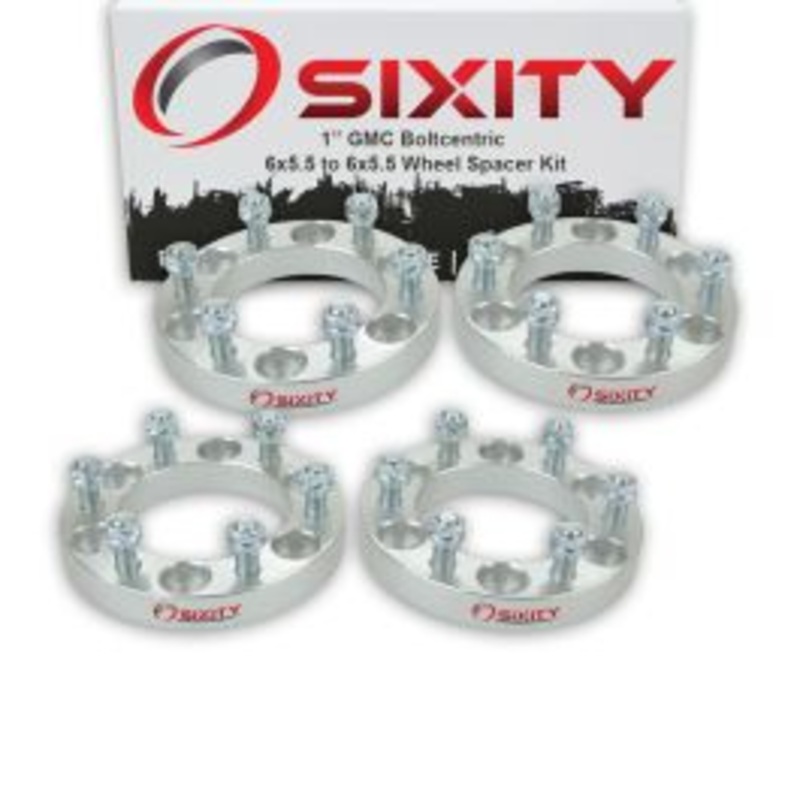 Sixity 4 pc 1" Thick Wheel Spacers - GMC Jimmy K1500 Suburban Safari Sierra Denali - 6x5.5