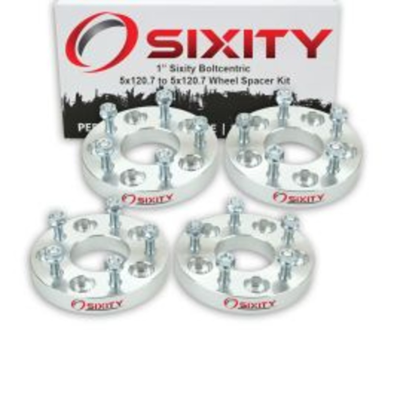 Sixity 4 pc 1" Inch Thick 5x120.7 Wheel Spacers M12x1.5mm 1.25in Studs Lugs