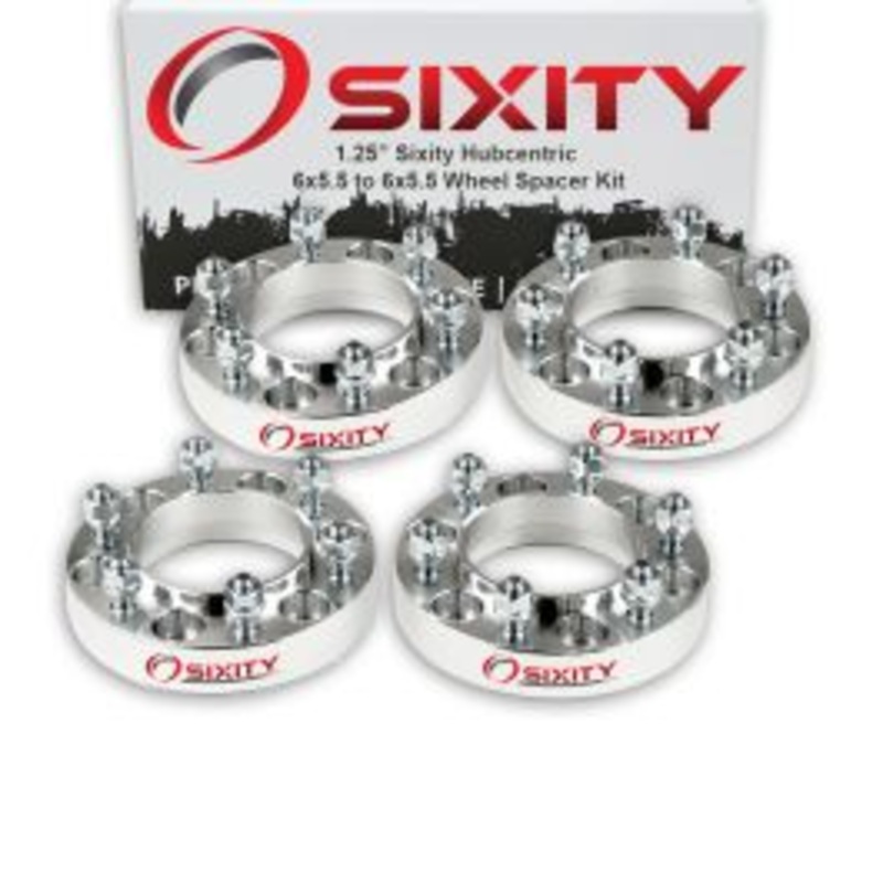 Sixity 4 pc 1.25" Inch Thick 6x5.5 Wheel Spacers M12x1.5mm 1.25in Hubcentric